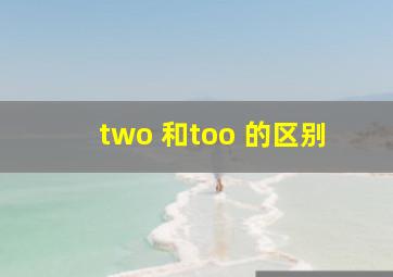 two 和too 的区别